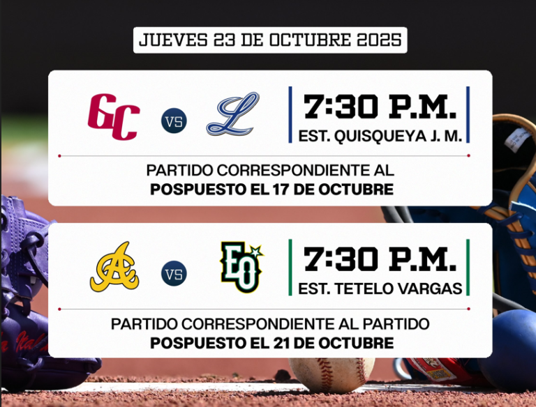 Partidos de Lidom suspendidos el 17 y 21 serán jugados el jueves 23 en SPM y la capital&nbsp;