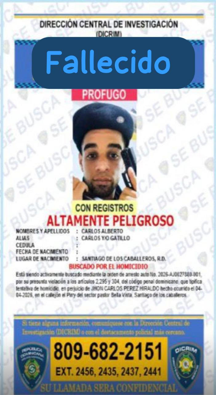 PN de Santiago mata en intercambio de disparos al peligroso delincuente alias “Gatillo”