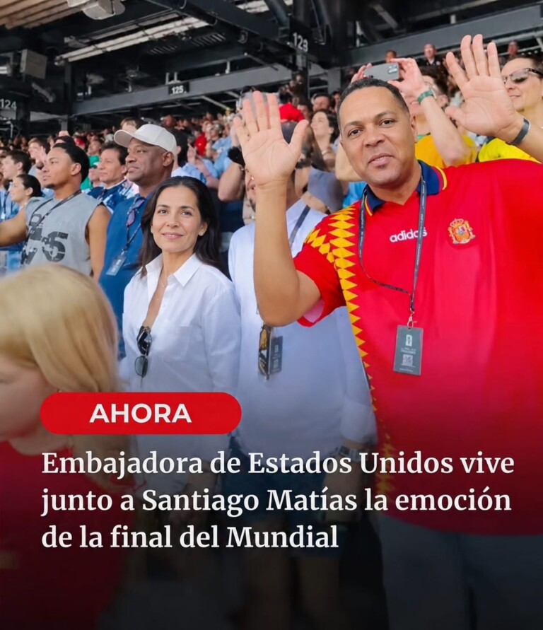 Embajadora de EE. UU. y Santiago Matías viven la emoción de la final del Mundial 2026