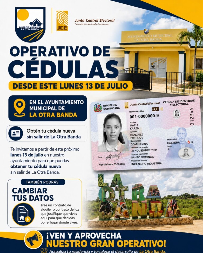 Alcalde Alexander Rodríguez gestiona operativo de renovación de cédulas junto a la Junta Central Electoral