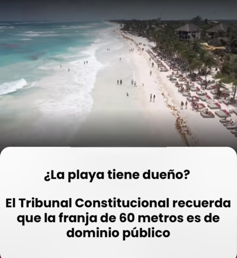 Tribunal Constitucional reafirma que las playas y la franja de 60 metros son bienes de dominio público.
