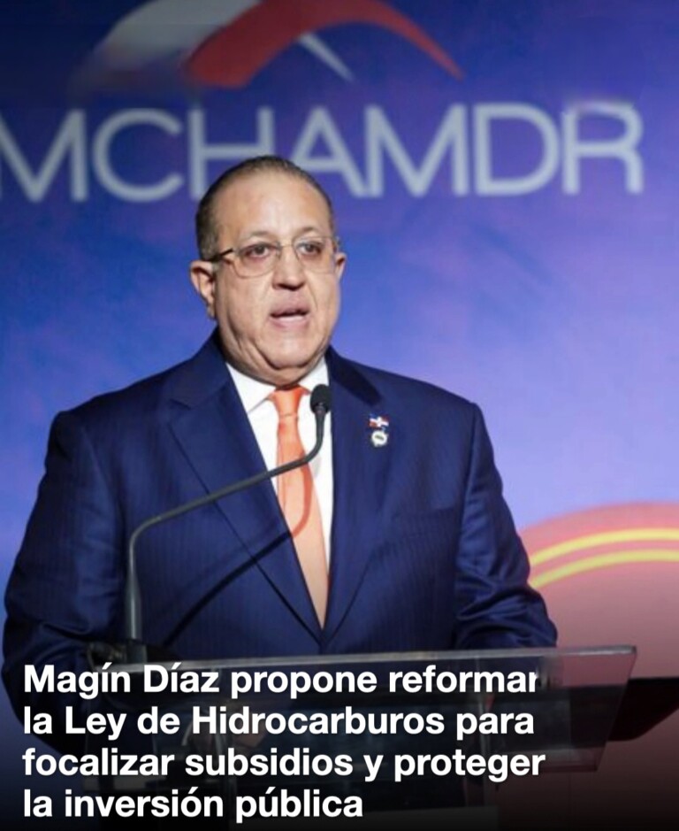 Magín Díaz propone reformar la Ley de Hidrocarburos y sustituir subsidios por ayudas focalizadas