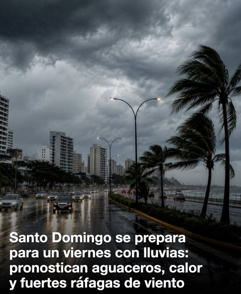 Indomet pronostica lluvias, tormentas eléctricas y altas temperaturas para este viernes en Santo Domingo