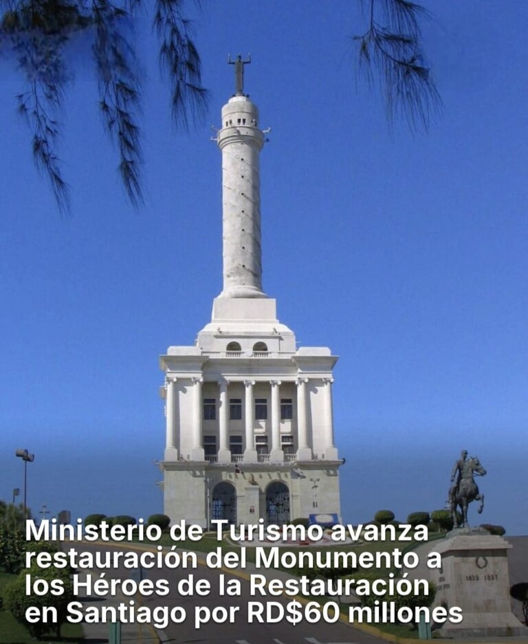 Restauración del Monumento a los Héroes de la Restauración avanza en Santiago