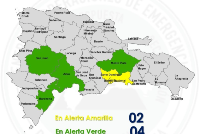 COE eleva a alerta amarilla a Santo Domingo y el Distrito Nacional
