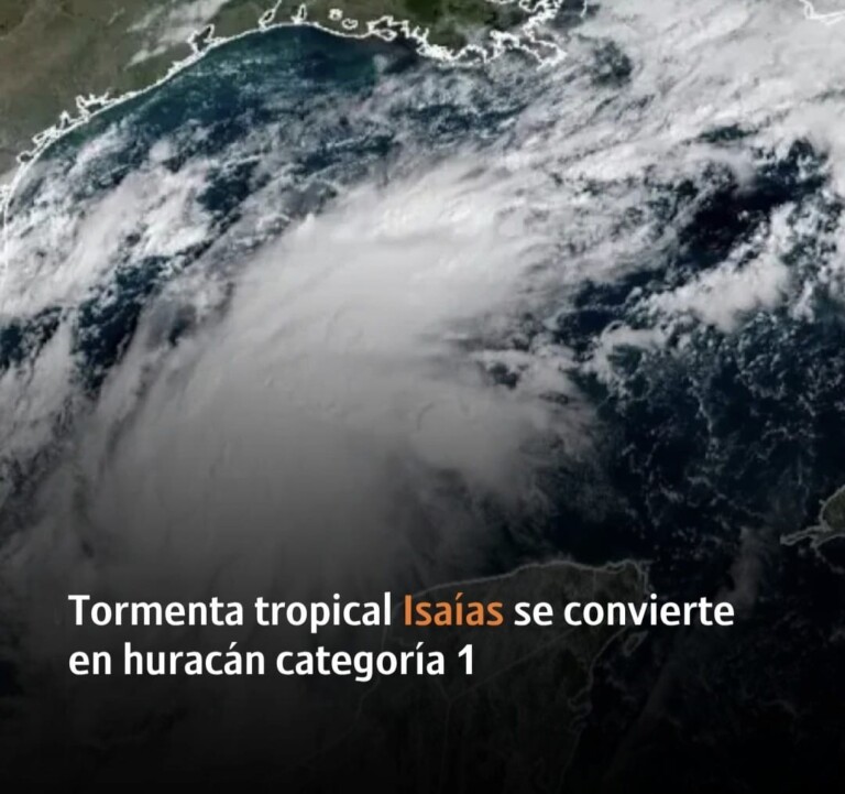 Huracán Isaías se fortalece a categoría 1 en el Golfo de México; Meteorología descarta peligro para República Dominicana