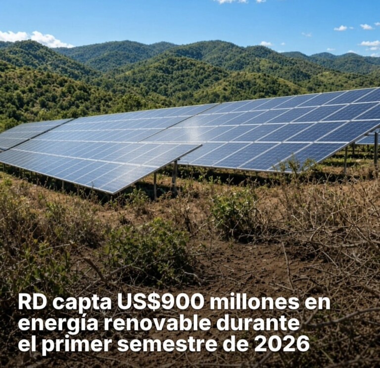 República Dominicana capta US$900 millones en inversión extranjera para energía renovable durante primer semestre de 2026