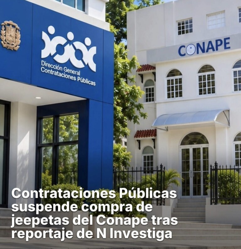Contrataciones Públicas suspende proceso del CONAPE para adquirir vehículos por más de RD$45.5 millones