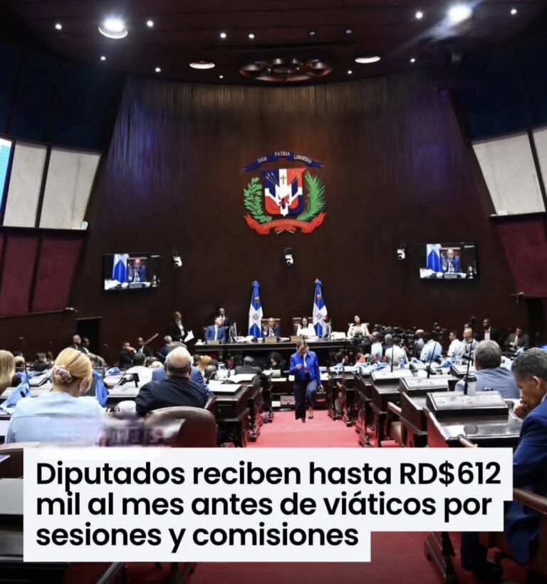 El costo de un diputado dominicano supera los RD$600 mil mensuales al incluir personal y beneficios